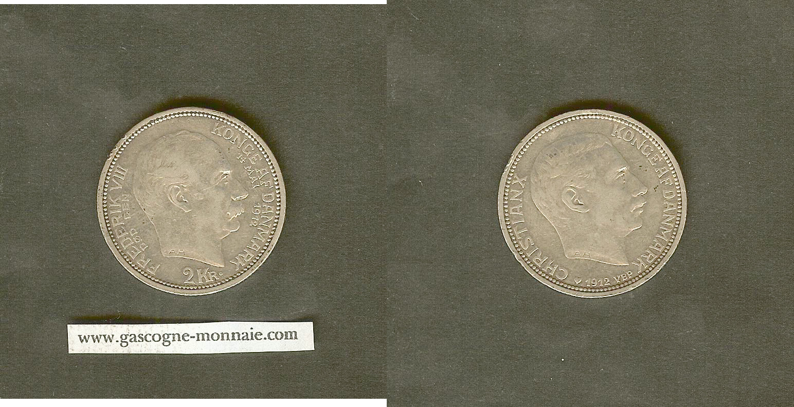 Denmark 2 kroner 1912 TTB